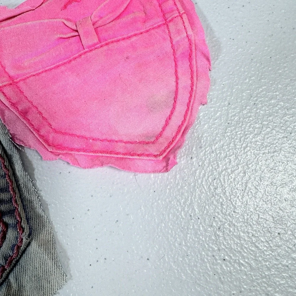 Denim Pockets For Crafts Pink 17 Pairs